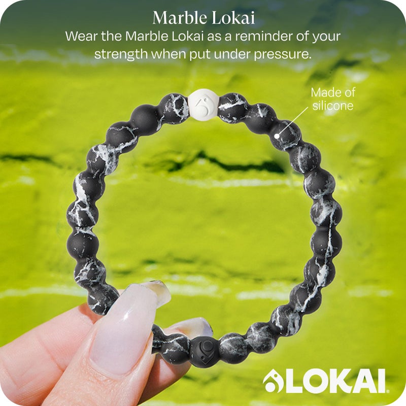 Lokai Silicone Beaded Bracelet for Women & Men, Marble Black - Small, 6 Inch Circumference - Silicone Jewelry Fashion Bracelet Slides-On for Comfortable Fit - Image 2
